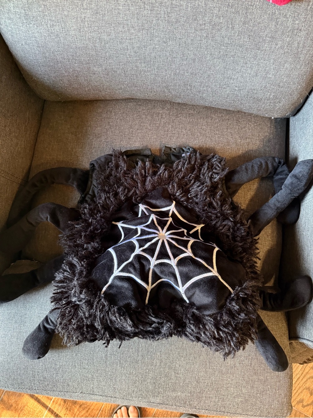 Spirit Black Spider Plush Costume with White web